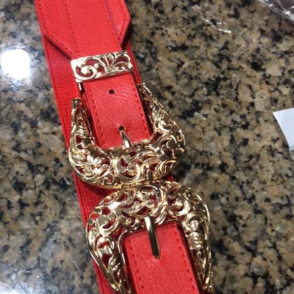 Elegant Women's Belt Set with Gold 2 Buckles - Picture 4 of 6
